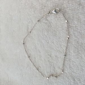 Sterling Silver Ball & Chain Bracelet Italy .925 8" NWOT